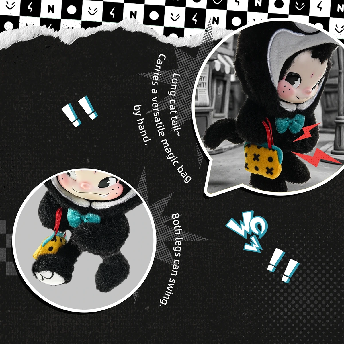 NINNIC FELIX THE CAT SERIES PLUSH KEYCHAIN