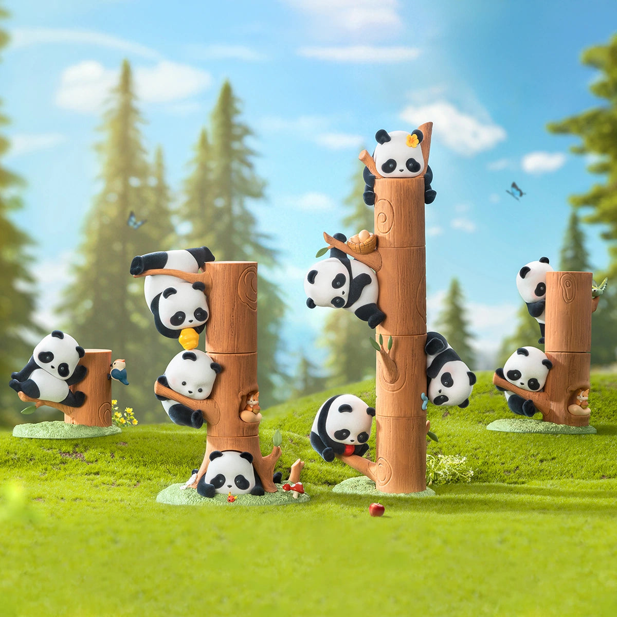 PANDA ROLL FRUIT TREE CLIMBING