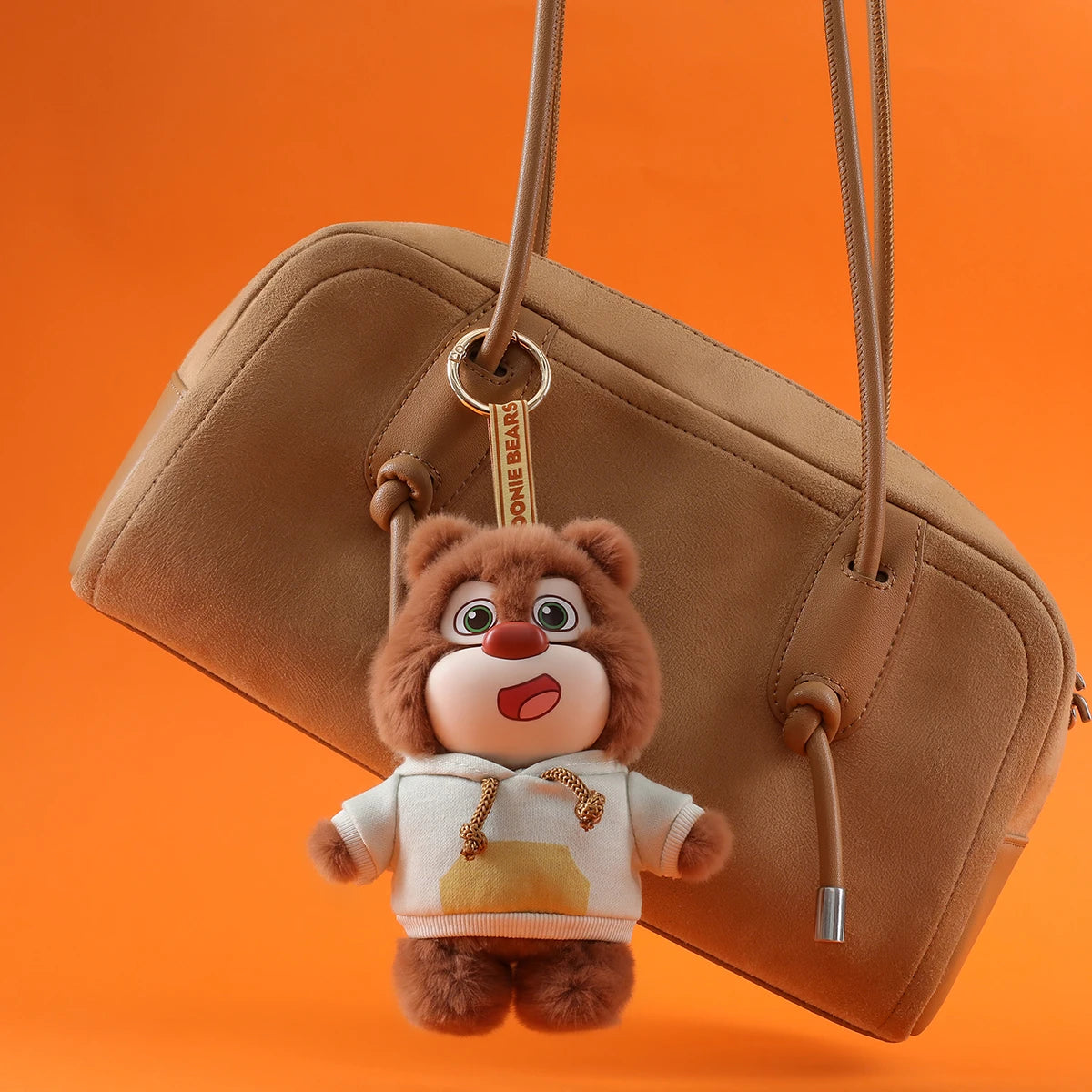 Urban Swag: brown Briar bear in beige Boonie branded sweatshirt, Boonie Bears Fashion Week