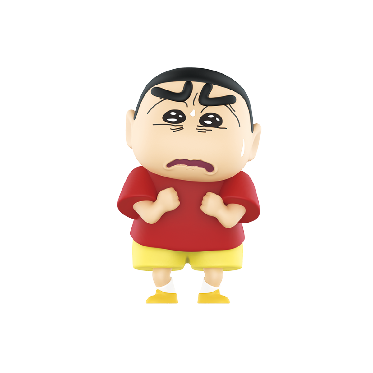 Worried Shinnosuke Nohara figure with watery eyes and hands held out