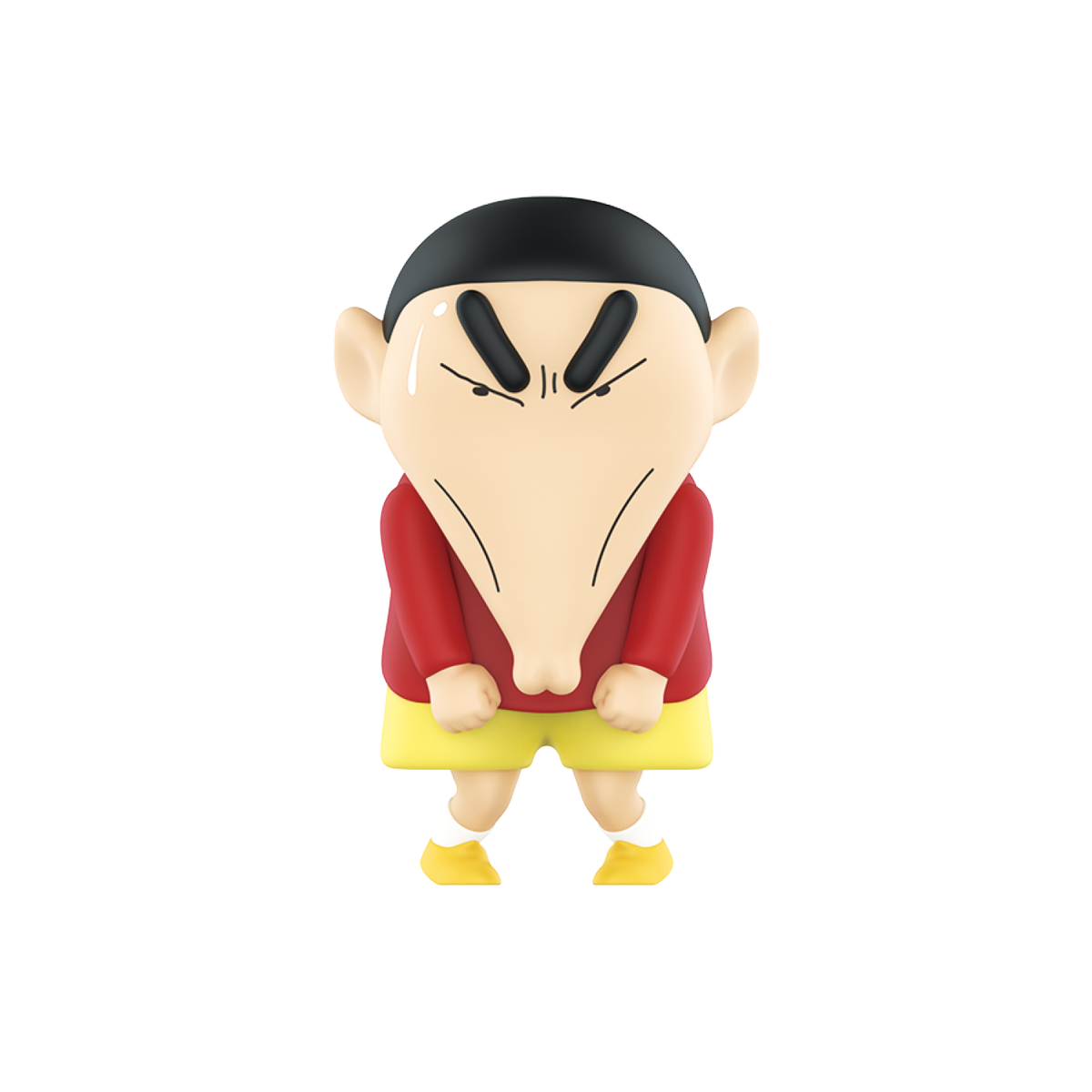 Sulking Shinnosuke Nohara figure with long face and angry eyebrows