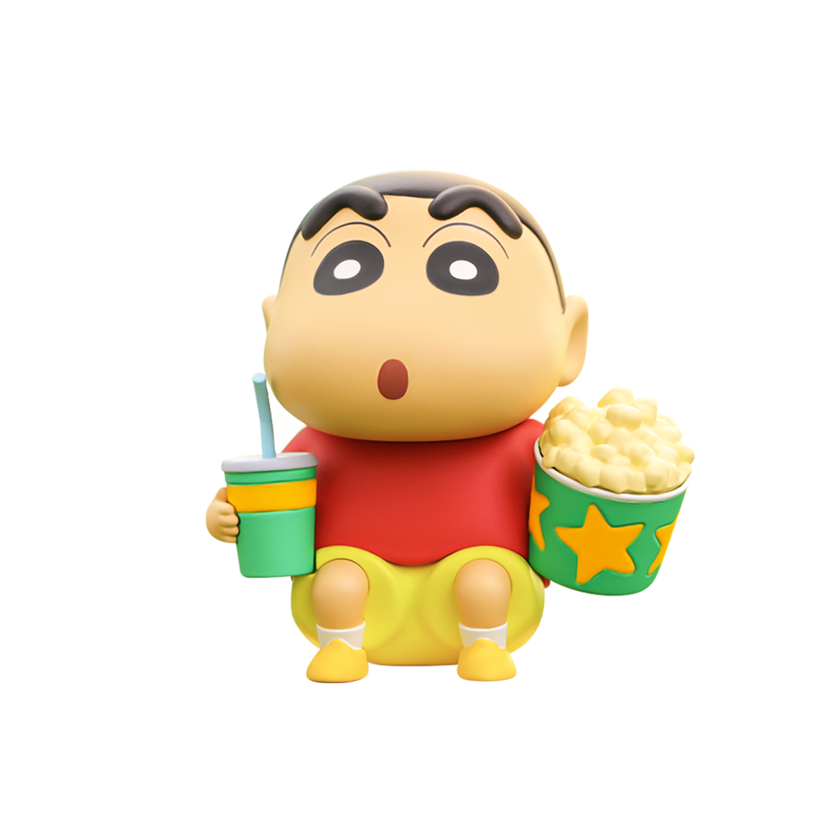 Eating Snacks Shin-chan holding a green drink and star-pattern popcorn tub, Daily Life Series 3