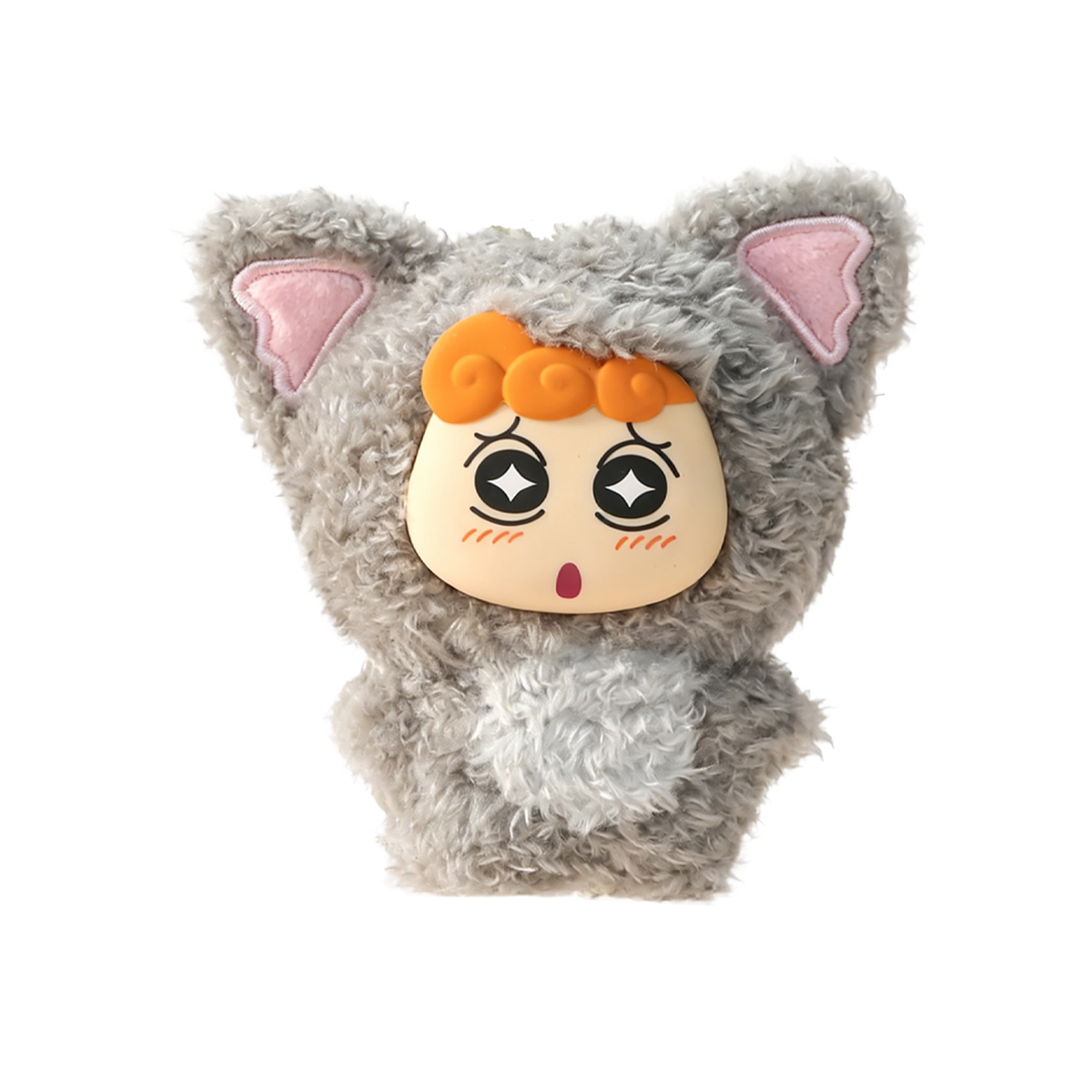 Koala Himawari plush charm in grey koala onesie with pink ears and orange curls, Crayon Shinchan Kasukabe Party