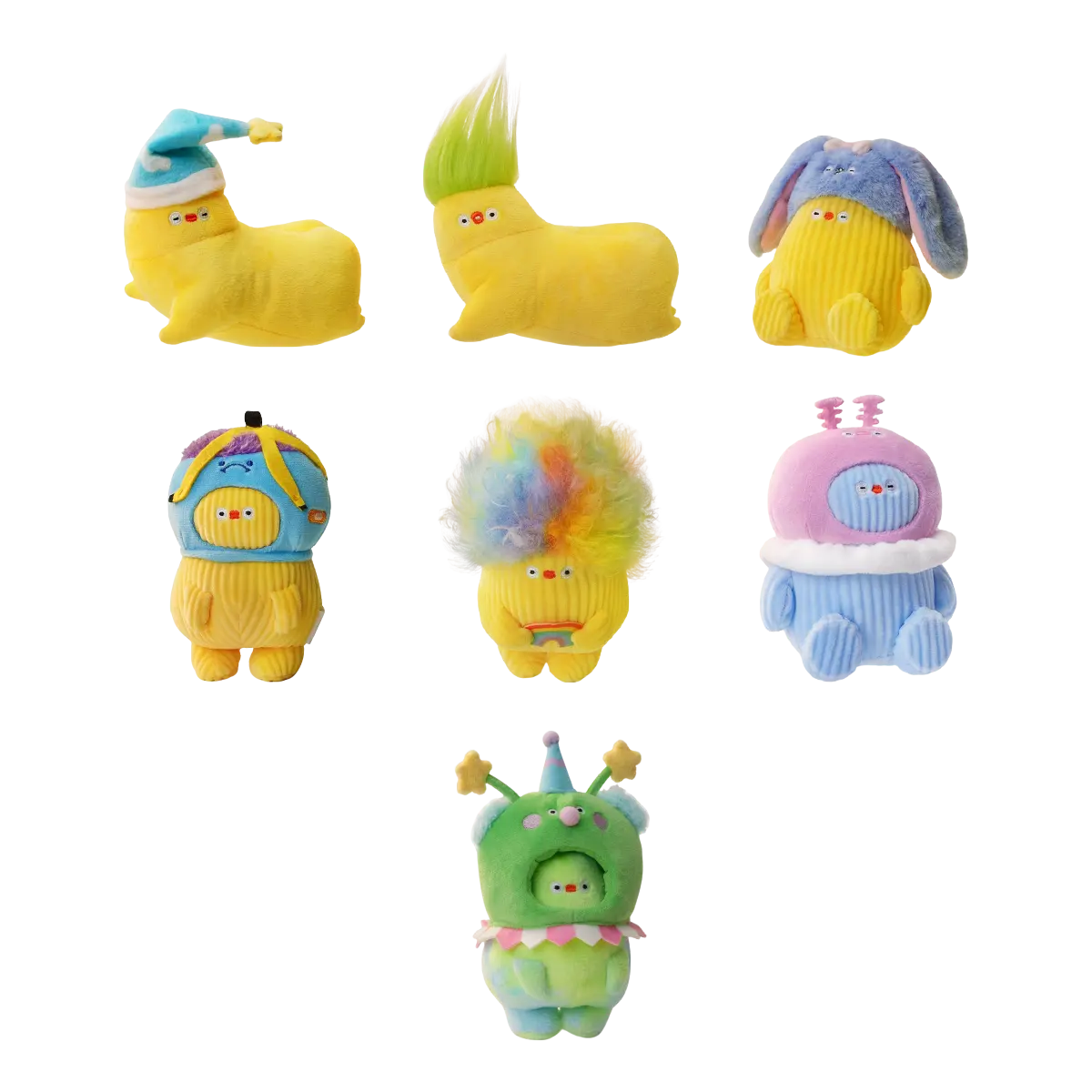 Complete Flabjacks The Big Feels lineup of seven emotion-themed plush charms