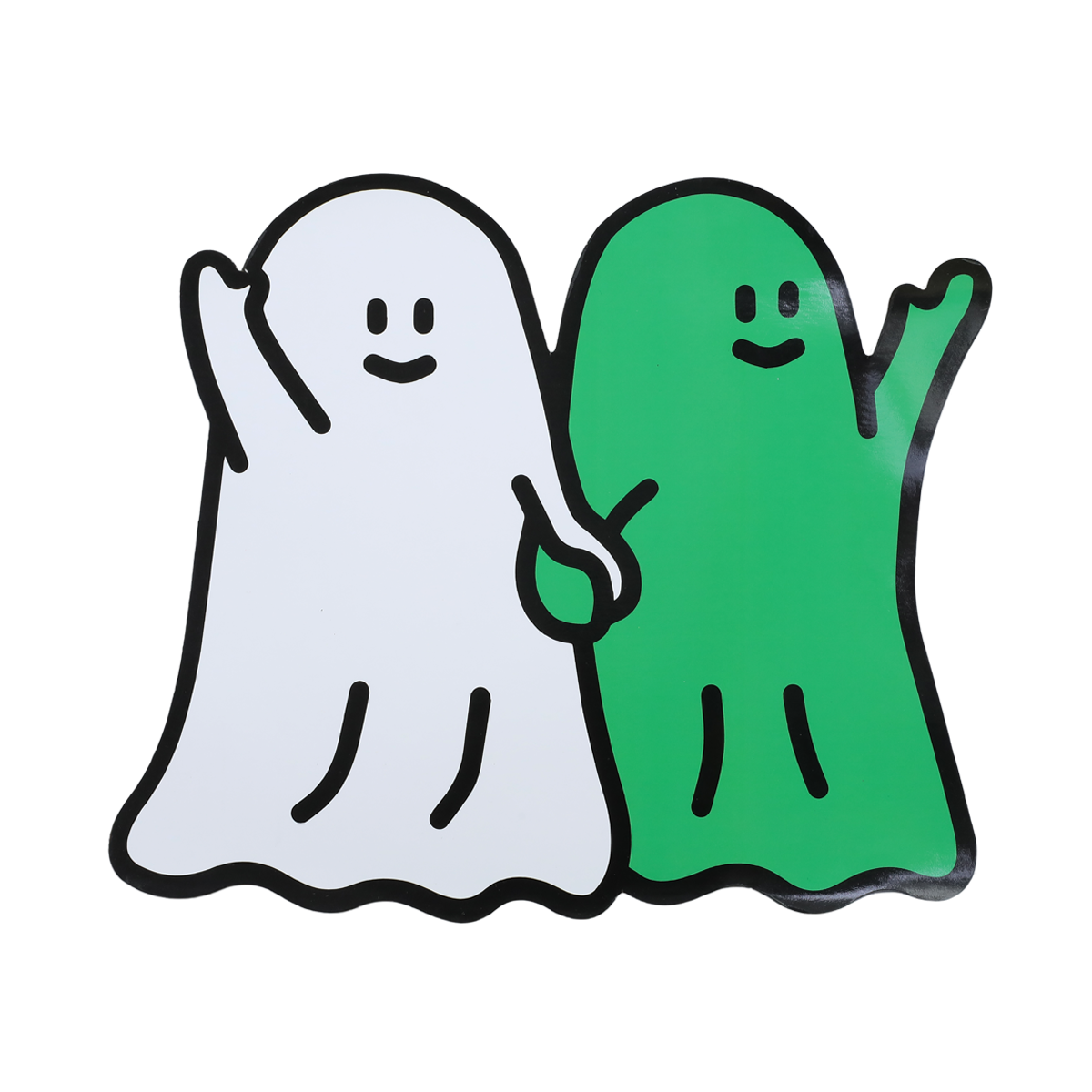 Ghody-Magnetic Message Magnet-Best Friends white and green ghosts holding hands, GHODY series by 52TOYS