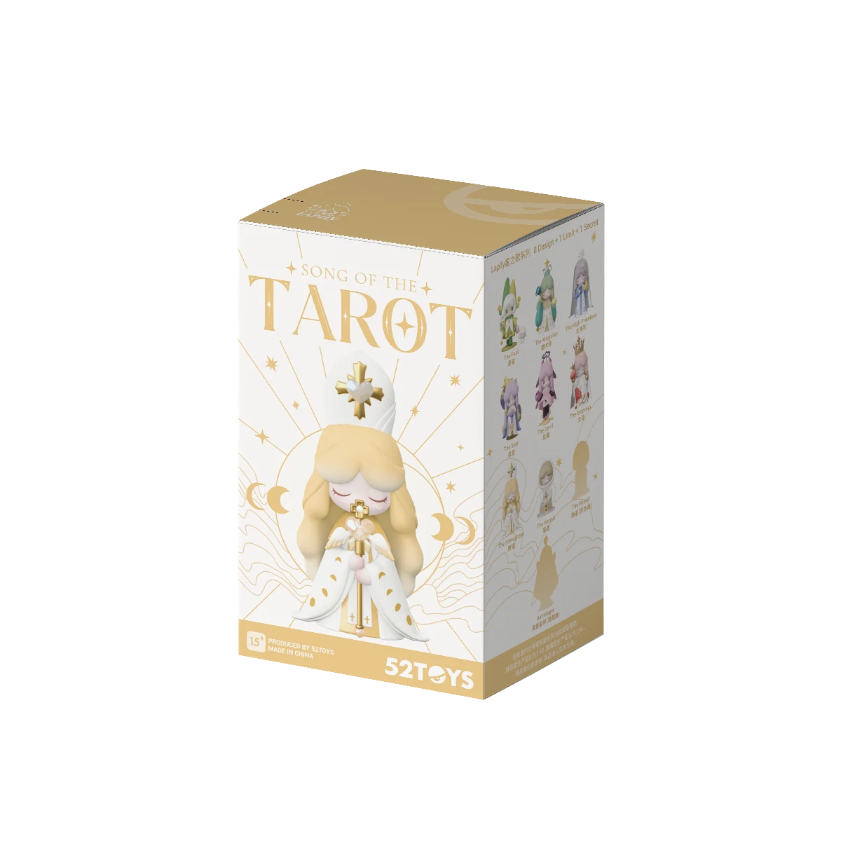 White Song of the Tarot blind box with embossed Hierophant figure, LAPLLY