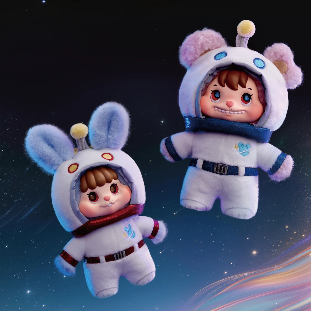 Stellar Mission Bunny Bing and Bear Face white astronaut plush, Little Buns Space Fantasy
