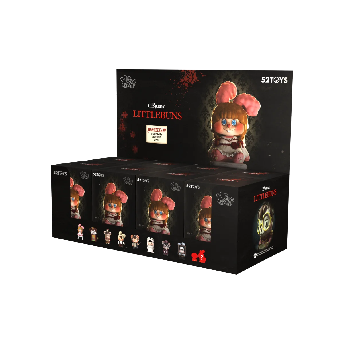 LITTLE BUNS The Conjuring Universe — Open whole-set retail display box with individual blind boxes