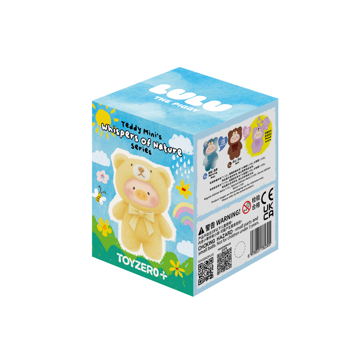 Blind box packaging showing pale-yellow Lulu teddy figure, Teddy Mini Whispers of Nature