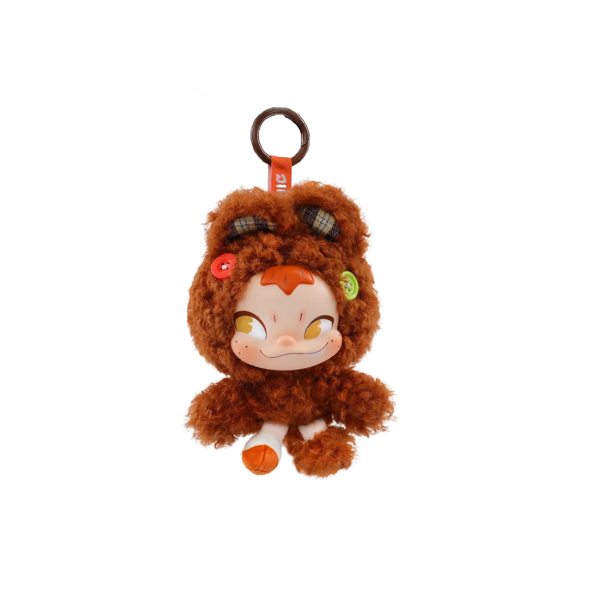 Raggedy Bear shaggy brown bear-costume NINNIC plush keychain, Different Us series by 52TOYS