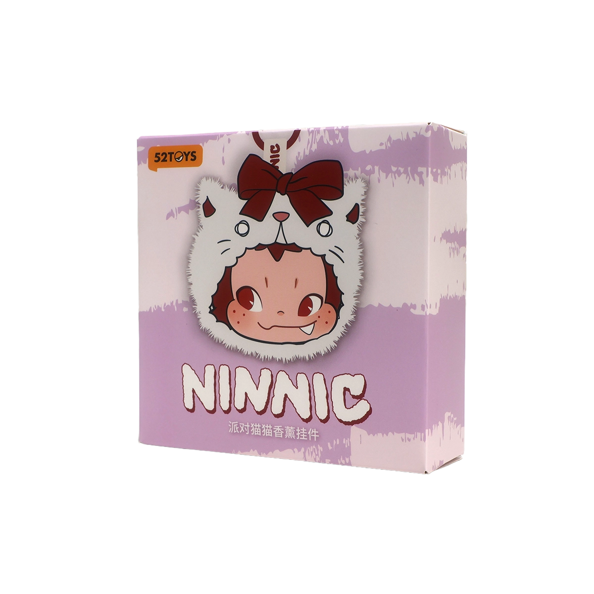 Pink-purple NINNIC packaging box for the cat-hooded Party Kitty scented aroma charm