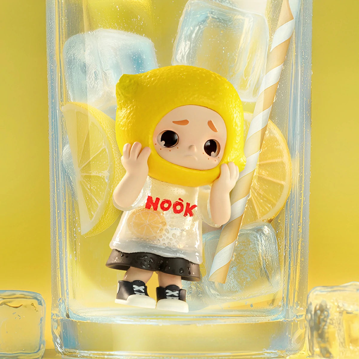 NOOK Lemon Soda 100% figure in an icy glass with lemon slices and straw, limited edition