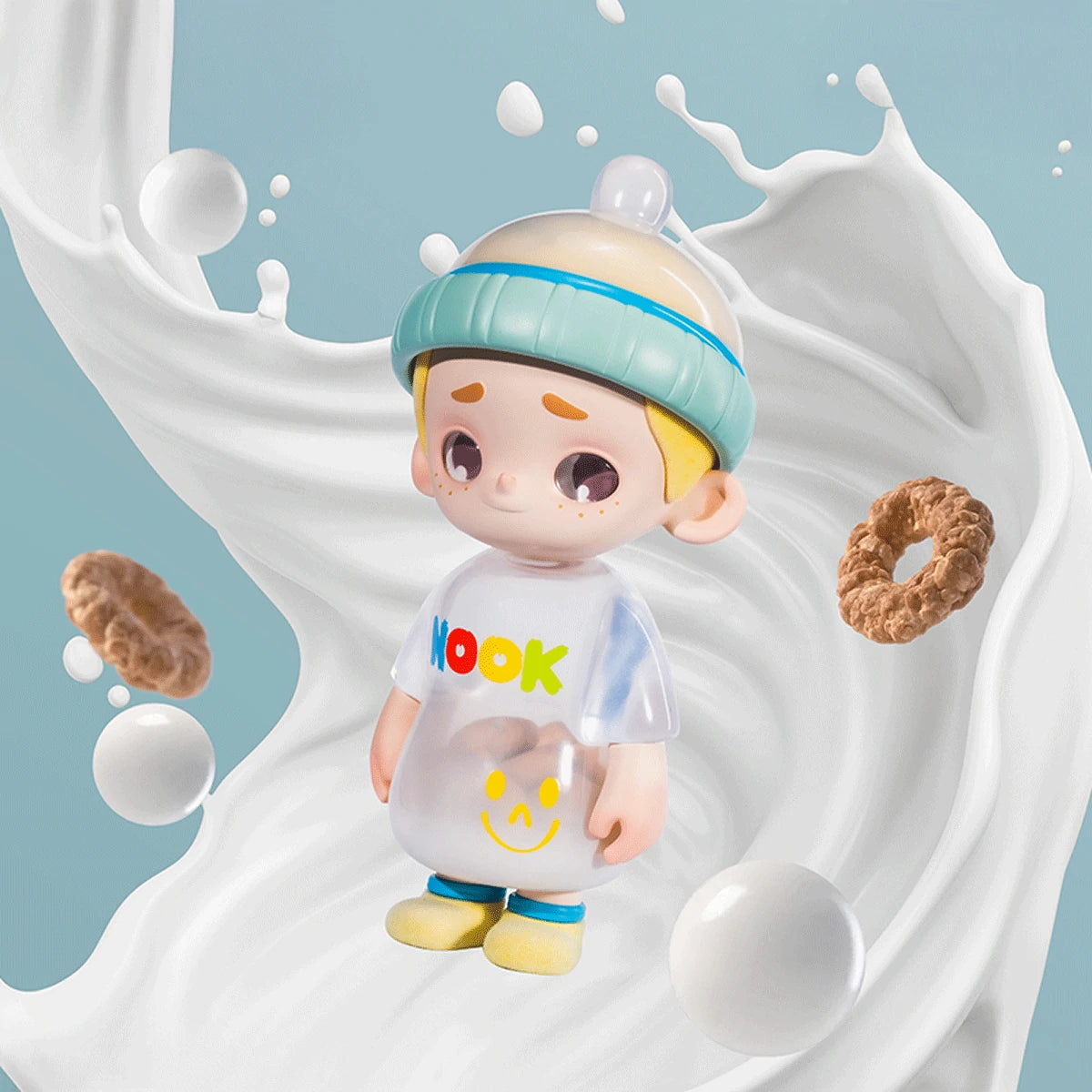 NOOK Milk Bottle 150% figure with smiley belly in a milk splash, limited edition