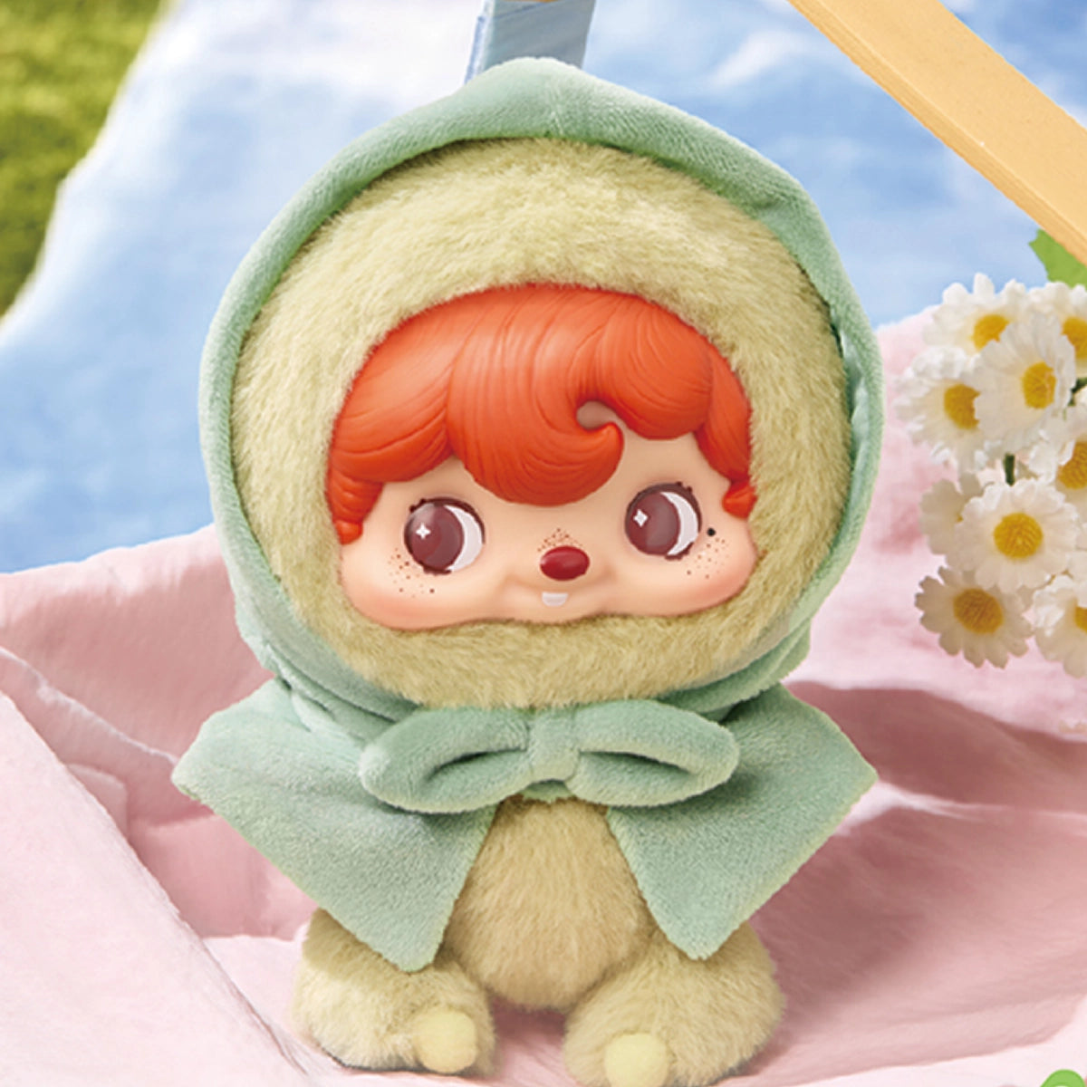 Guardian Angel, POUKAPOUKA in a white suit with halo and wings, Mood Bubbles plush