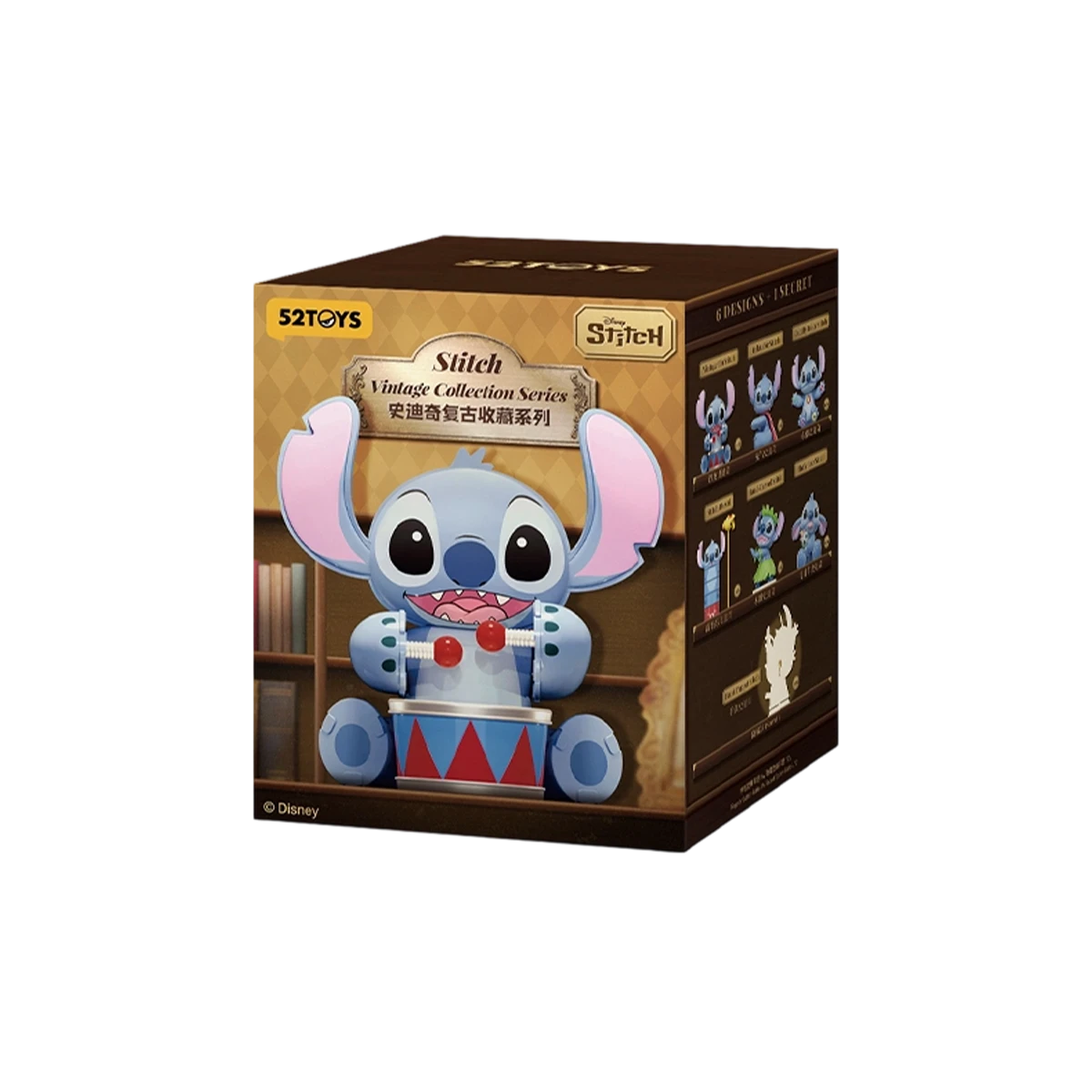Stitch Vintage Collection single blind box with drummer Stitch artwork and lineup