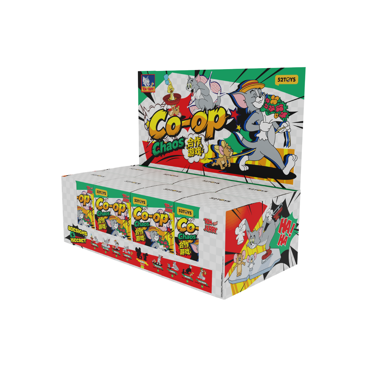 Tom & Jerry Co-op Chaos full display case containing eight blind boxes