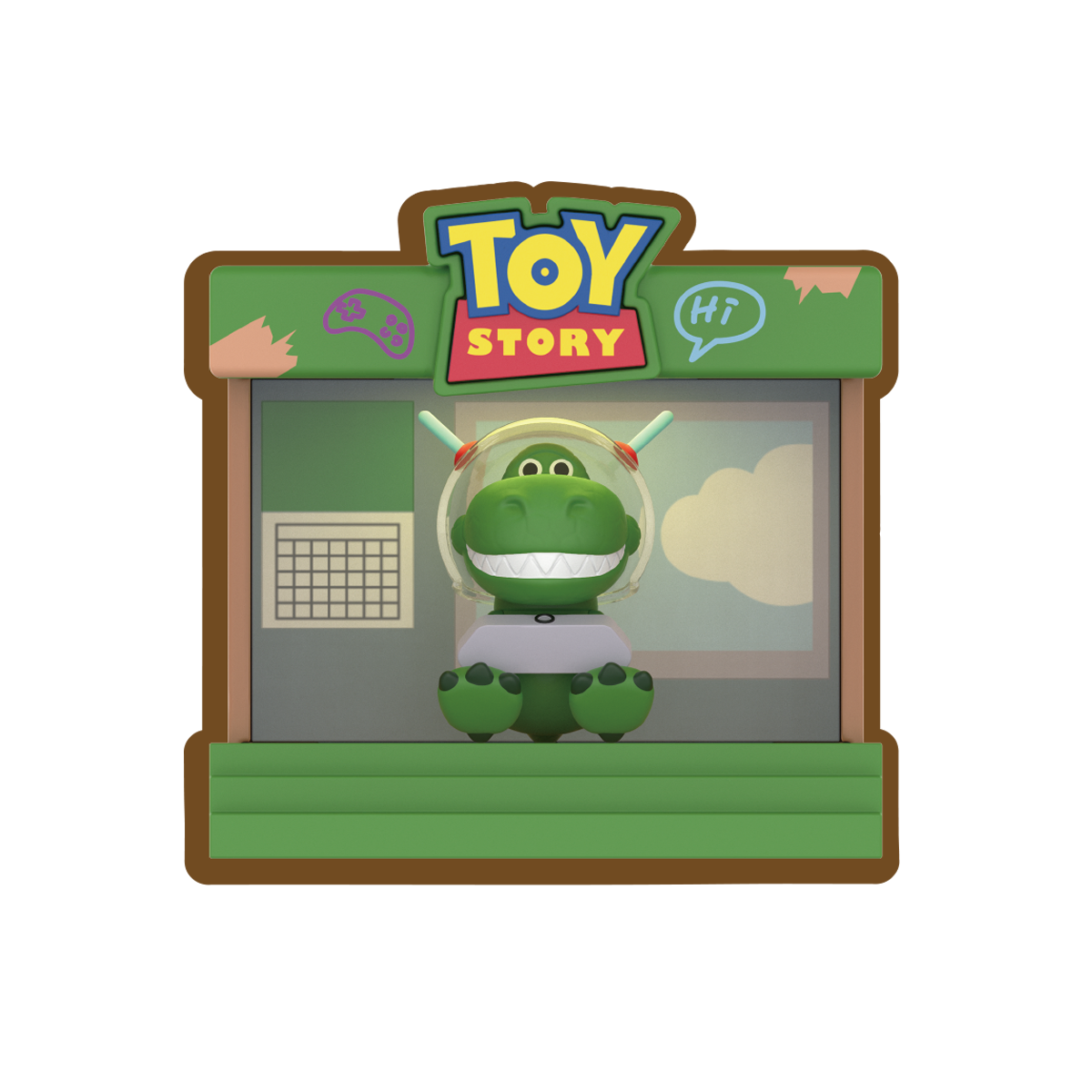Rex gaming Toy Story Classic Movie Moments stage figure front view