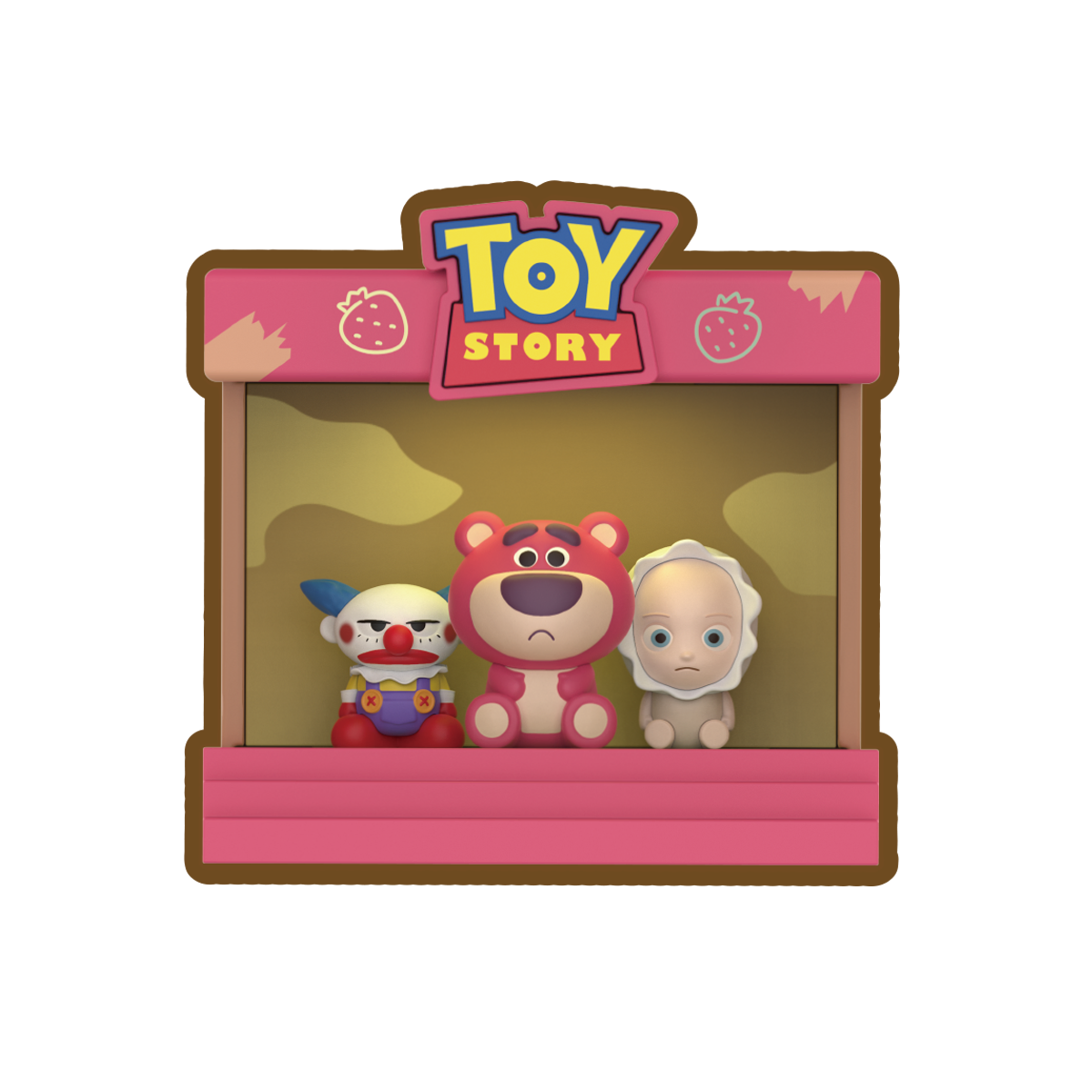 Chuckles, Lotso, and Big Baby sunset stage figure front view