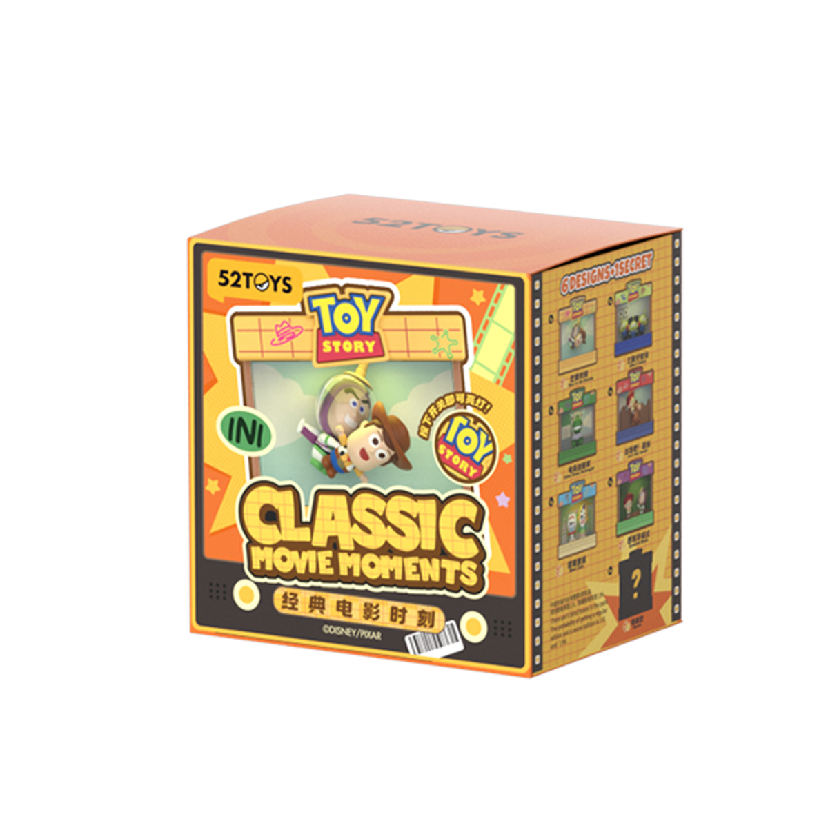 Toy Story Classic Movie Moments single blind box with Woody and Buzz artwork