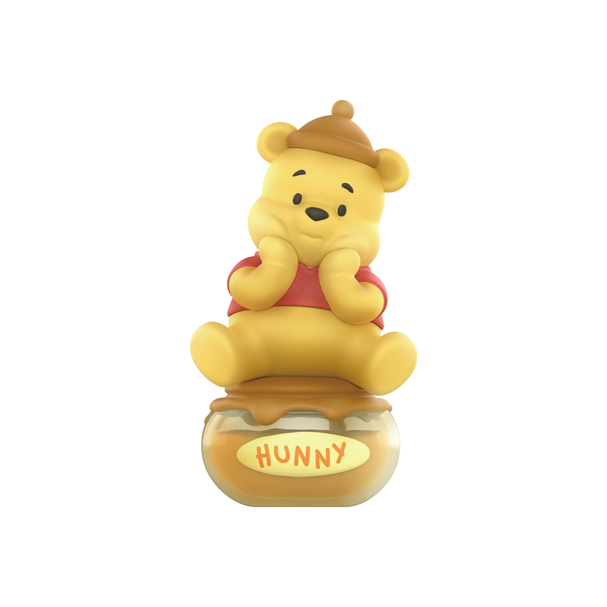 Winnie the Pooh Secret of the Honey figure sitting on a honey pot from the Fairy-Tale World series