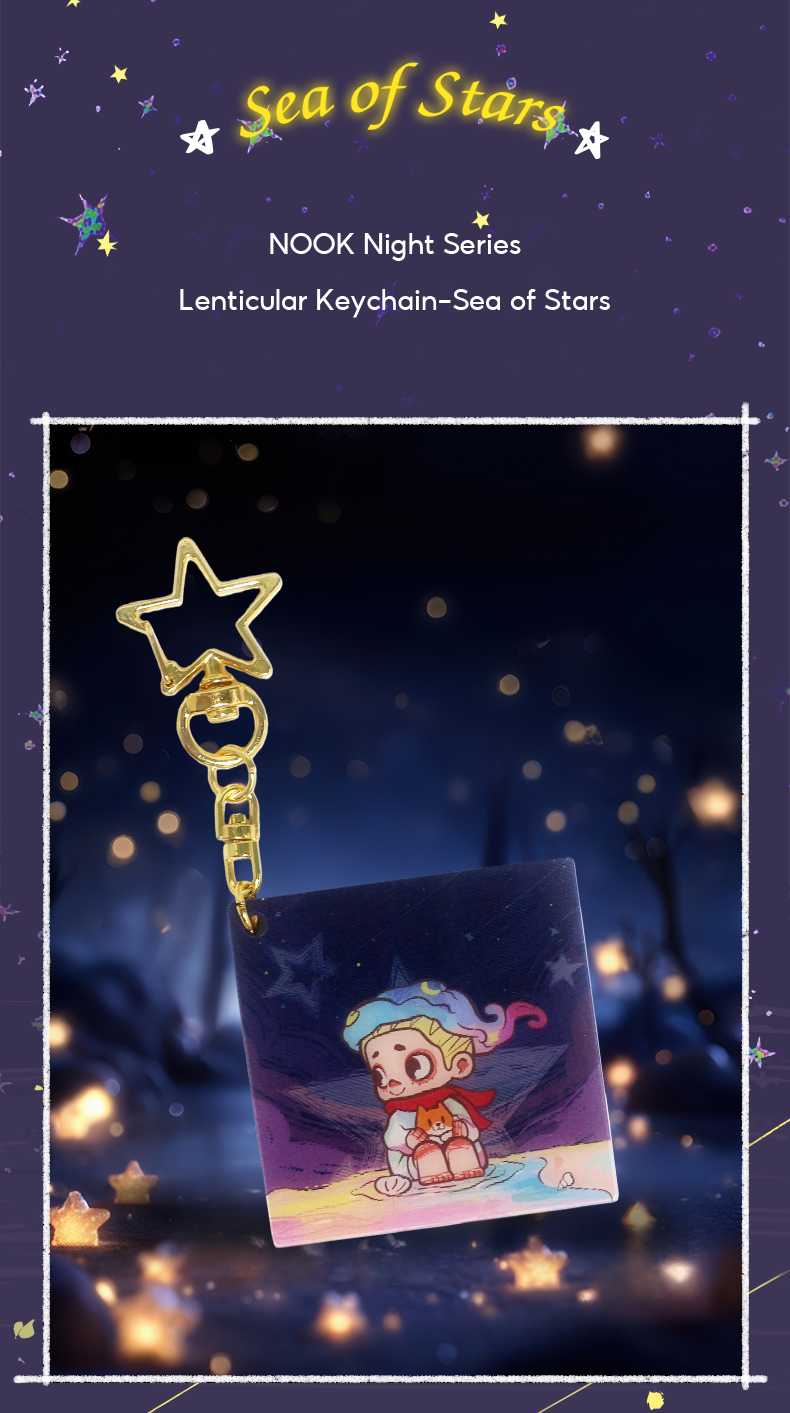 Nook Key Chain 52TOYS NOOK NIGHT SERIES LENTICULAR KEYCHAIN - SEA OF STARS