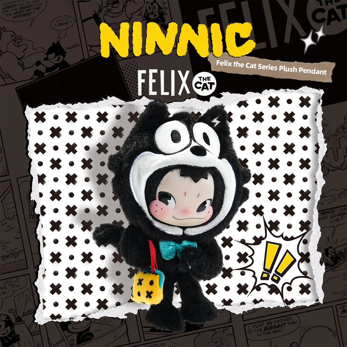 NINNIC FELIX THE CAT SERIES PLUSH KEYCHAIN