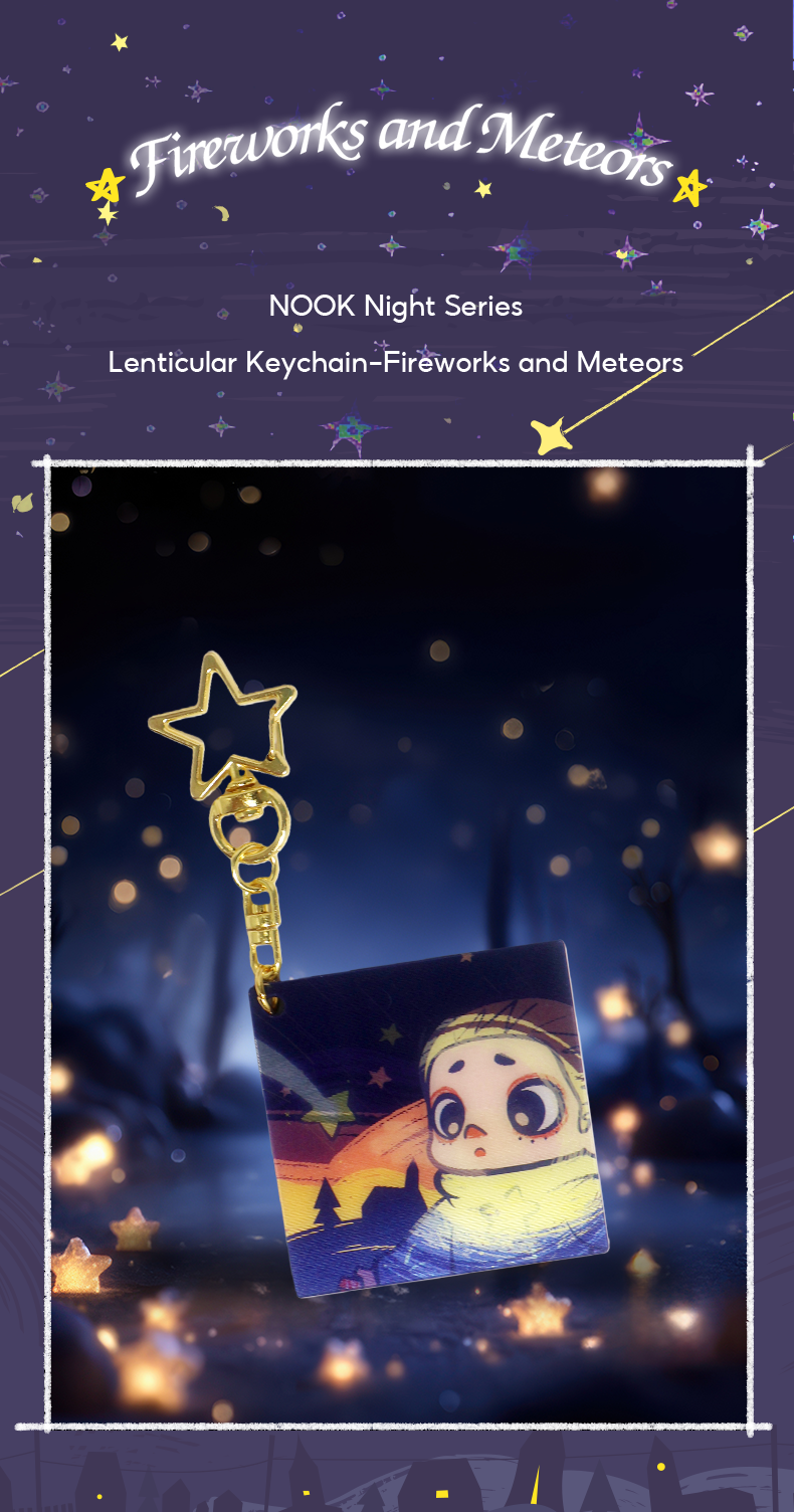 Nook Key Chain NOOK NIGHT SERIES LENTICULAR KEYCHAIN - FIREWORKS AND METEORS