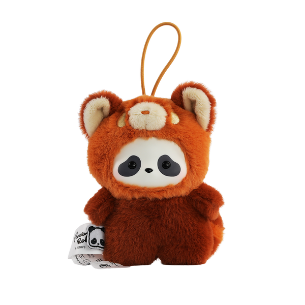 PANDA ROLL THE ZOO IN HANDS SERIES PLUSH KEYCHAIN