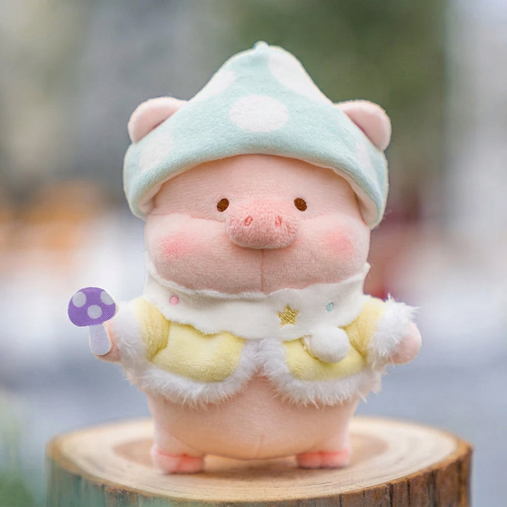 LuLu_the_Piggy_Winter_Series Mushroom Elf Lu Plush Keychain