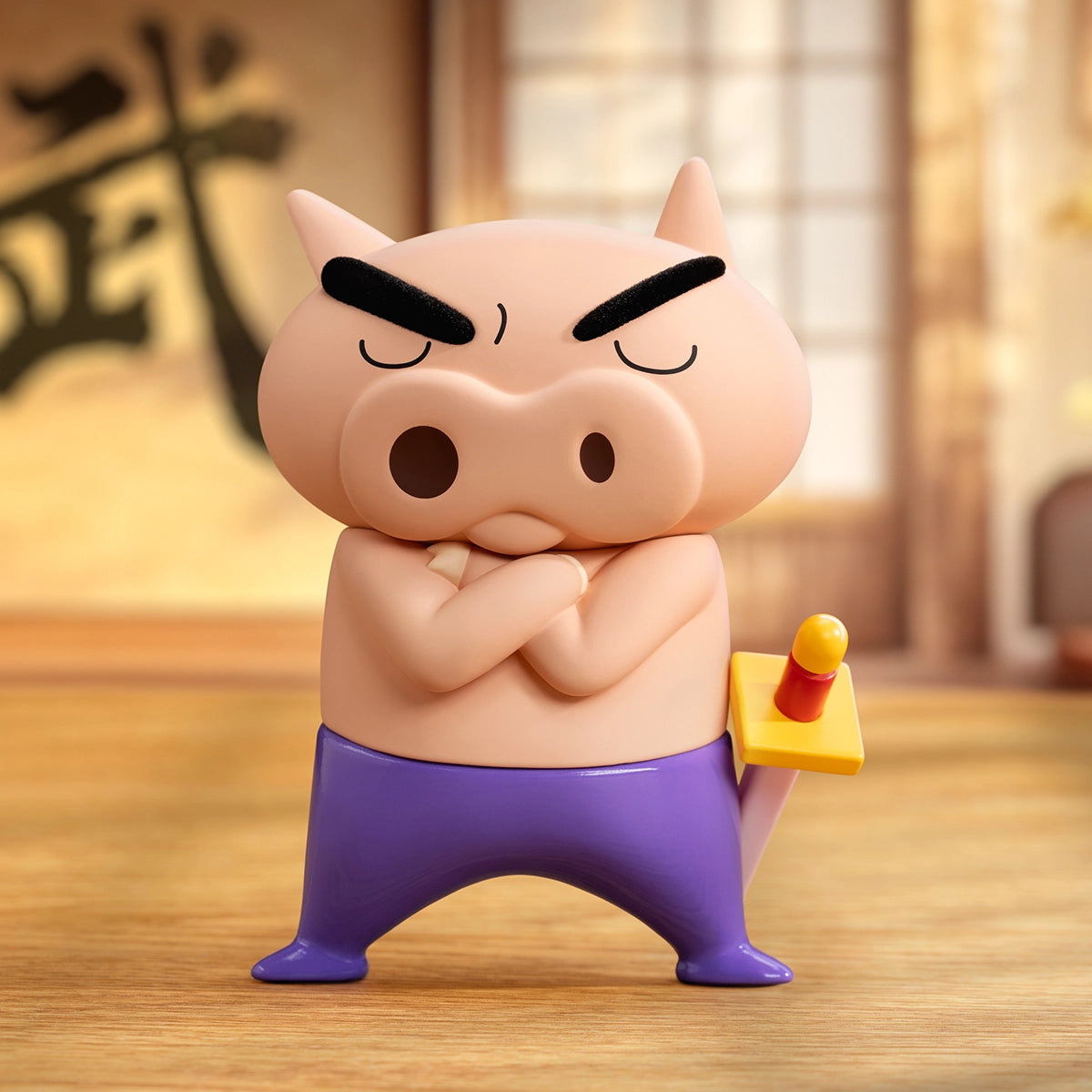 Like a Master pig standing arms crossed with furrowed brow and yellow sword, Buriburizaemon's Daily Life