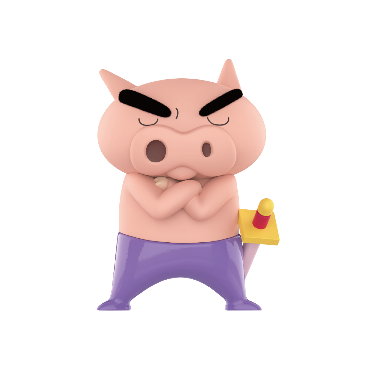 Like a Master pig standing arms crossed with eyes shut and yellow sword, Buriburizaemon's Daily Life