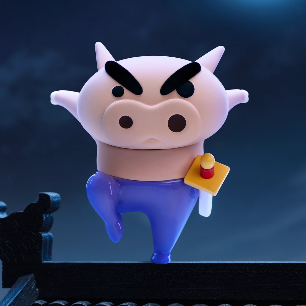 Here I Come pig hero striding forward with yellow katana, translucent blue pants, Buriburizaemon's Daily Life