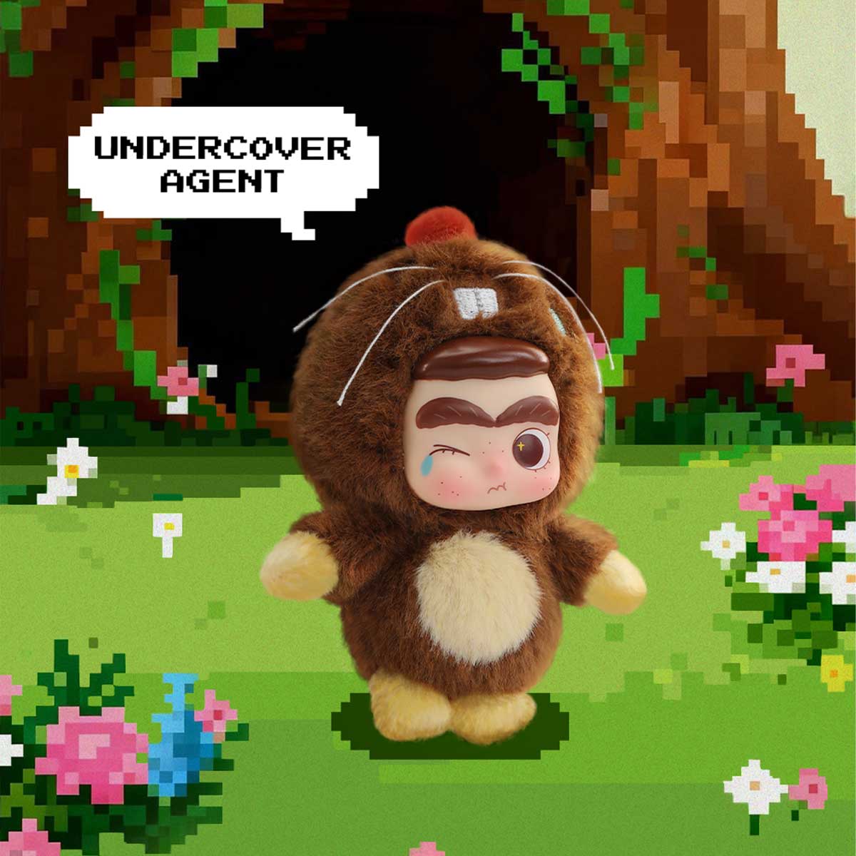CiCiLu Undercover Agent plush in a brown animal costume with buck teeth and aviator cap