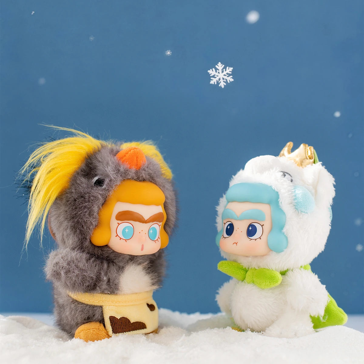Gosling and Polar Bear plush hanging-card charms posed together in snow, CiCiLu The Tide Shop