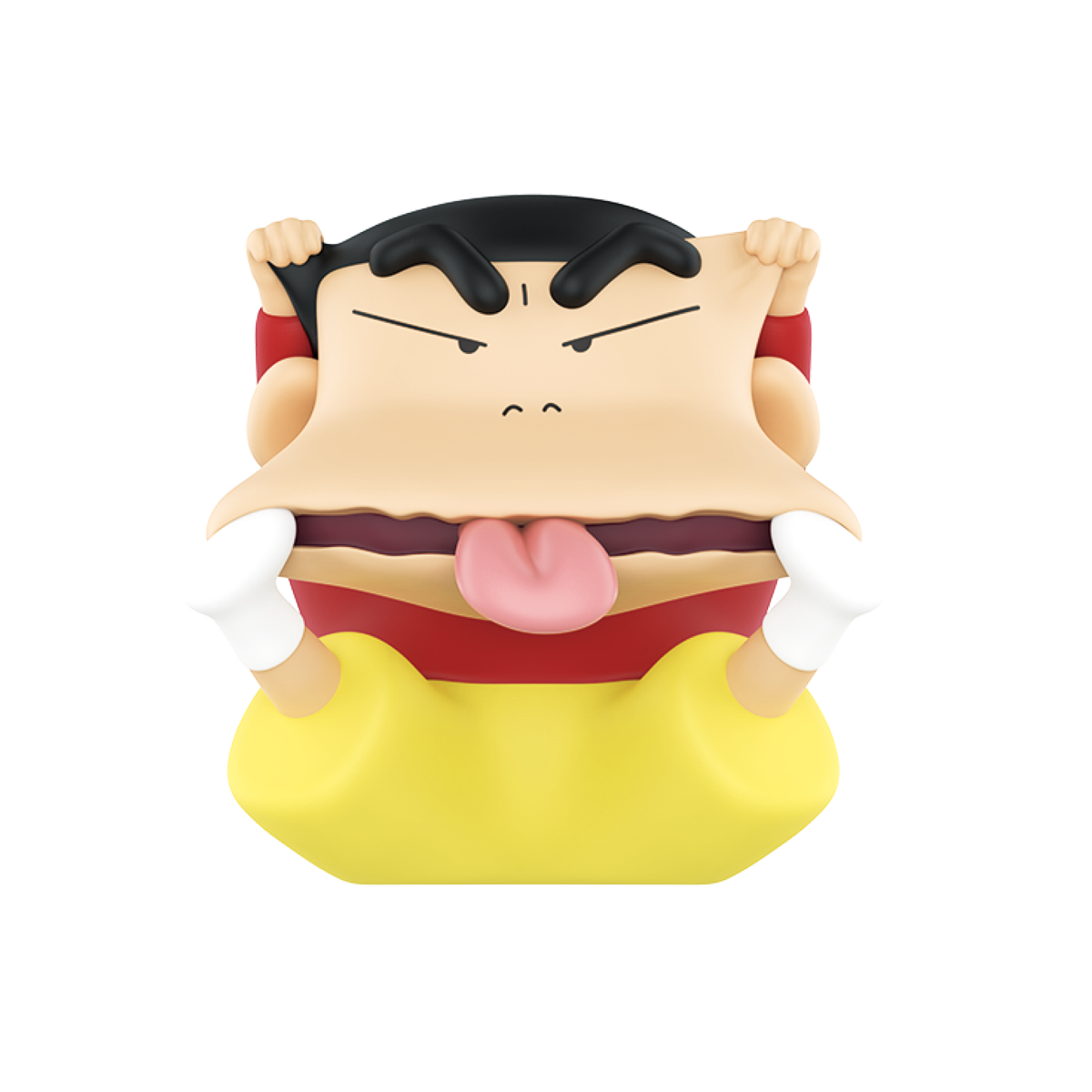 Shinnosuke Nohara figure stretching his cheeks and sticking out his tongue