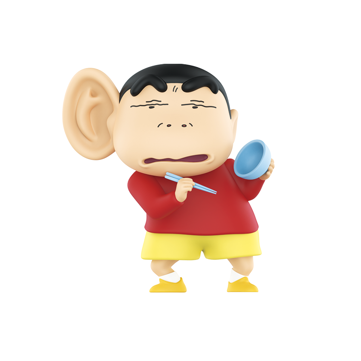Shinnosuke Nohara eavesdropping figure with oversized ear and blue listening cup