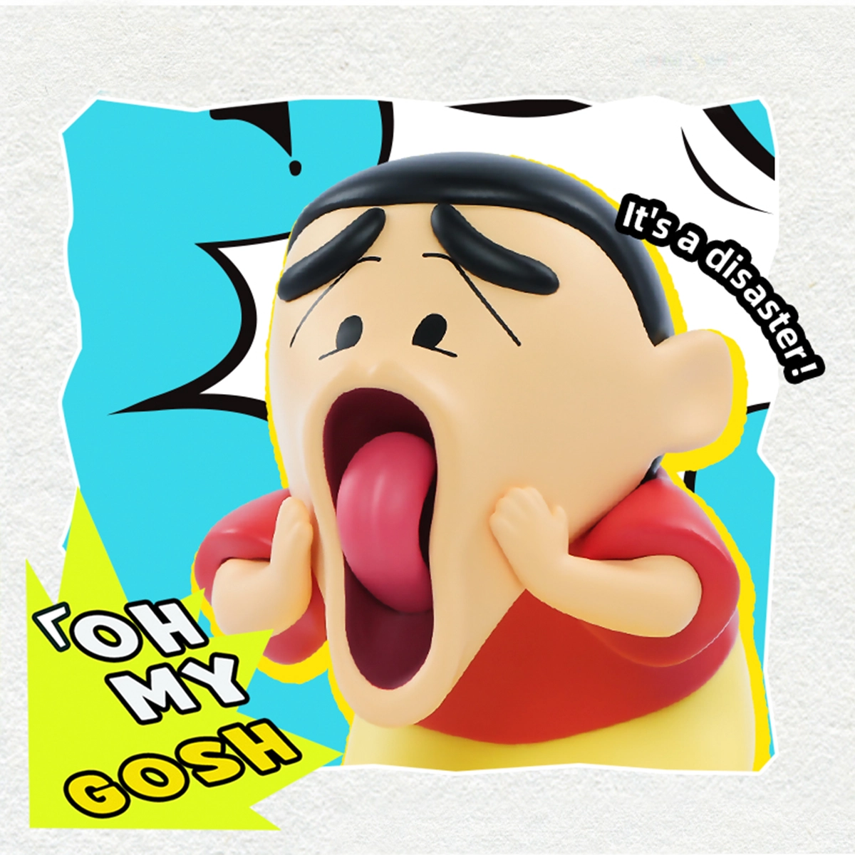 Shinnosuke Nohara making an exaggerated wide-open mouth and tongue expression