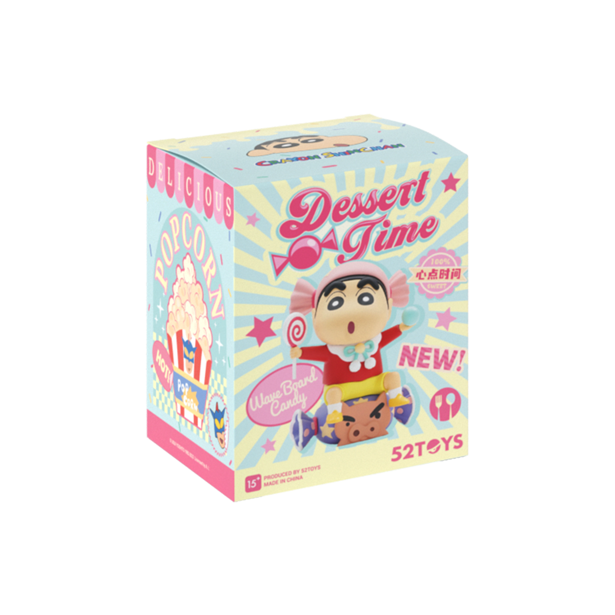 Crayon Shinchan Dessert Time blind box packaging with popcorn Shinchan artwork