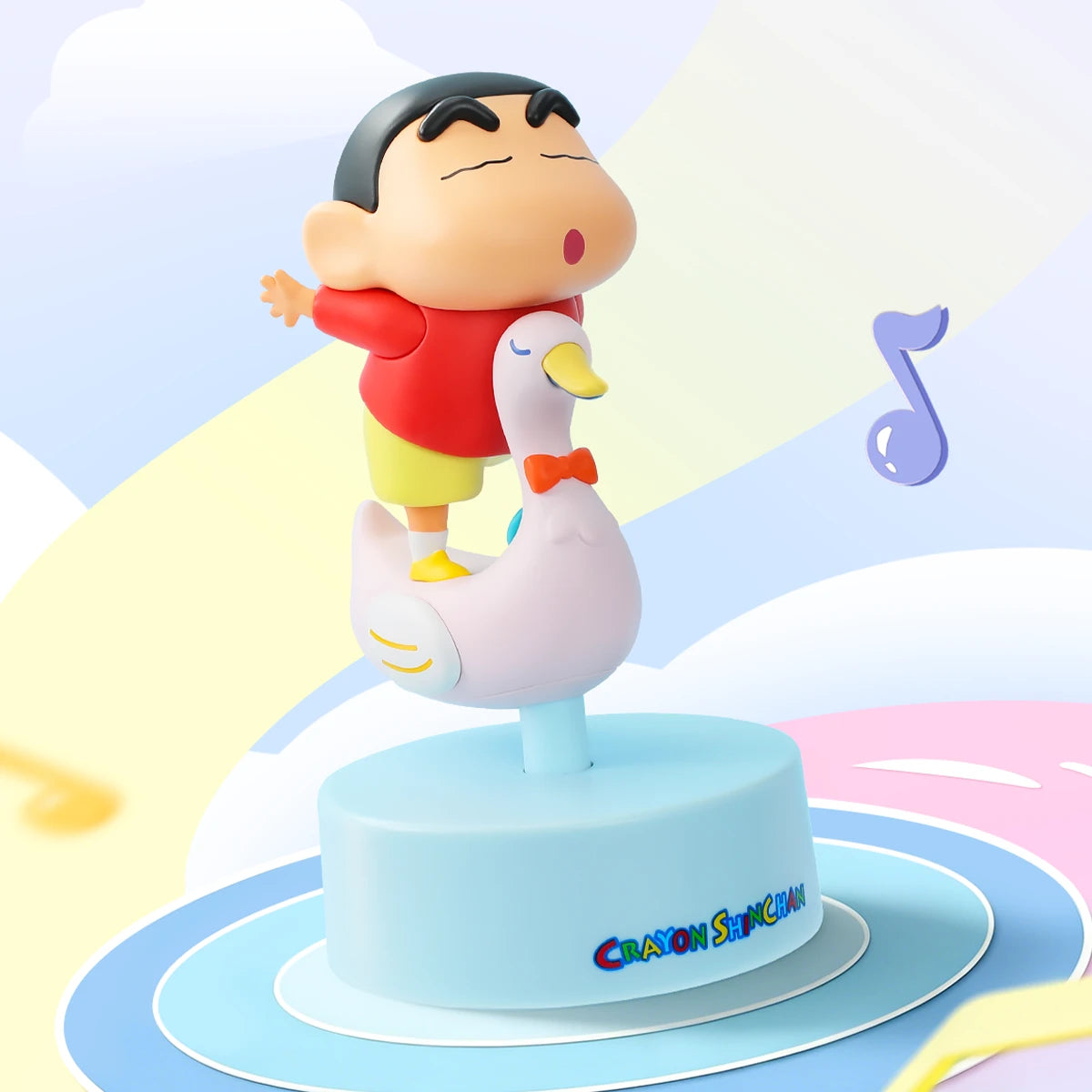 Lake Ballet Shinchan singing atop a white swan float, Crayon Shinchan Let's Go Together! blind box