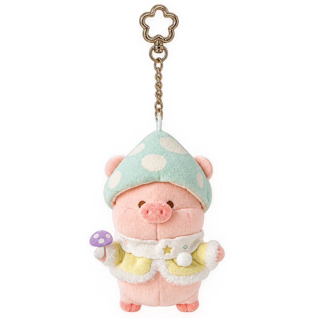 LuLu_the_Piggy_Winter_Series Mushroom Elf Lu Plush Keychain