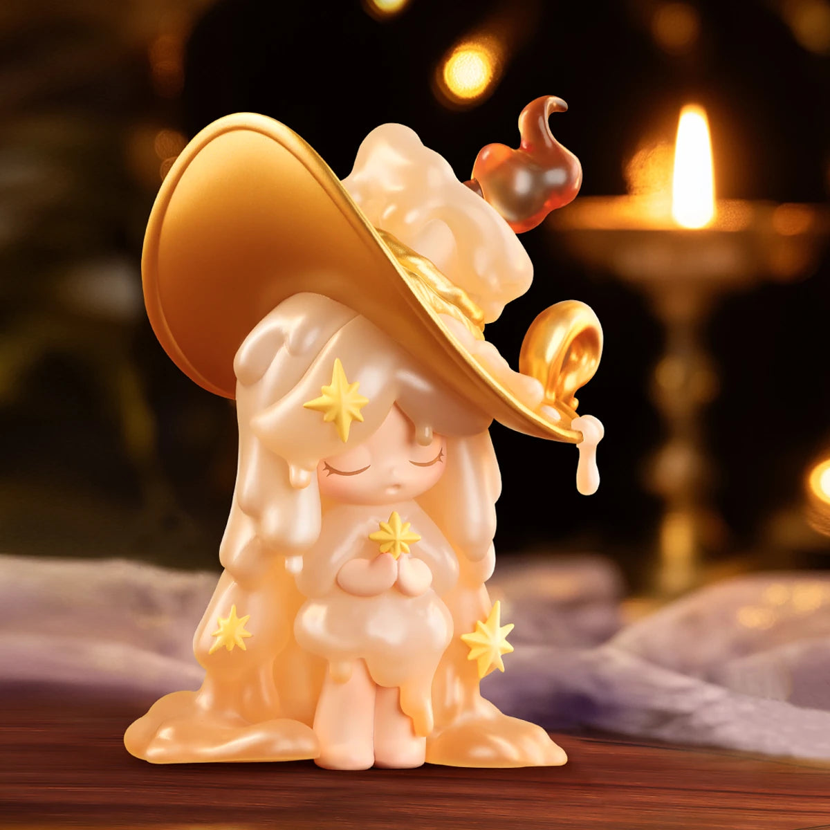 Laplly Candlelight Memories figure lit by warm candles, praying wax candle spirit