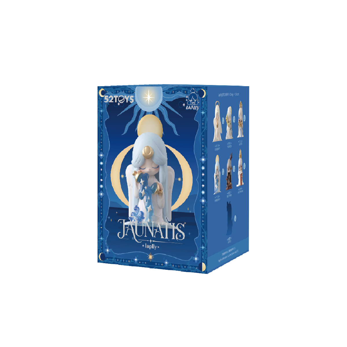 Laplly Infinite Beginning single blind box with blue celestial artwork and lineup guide