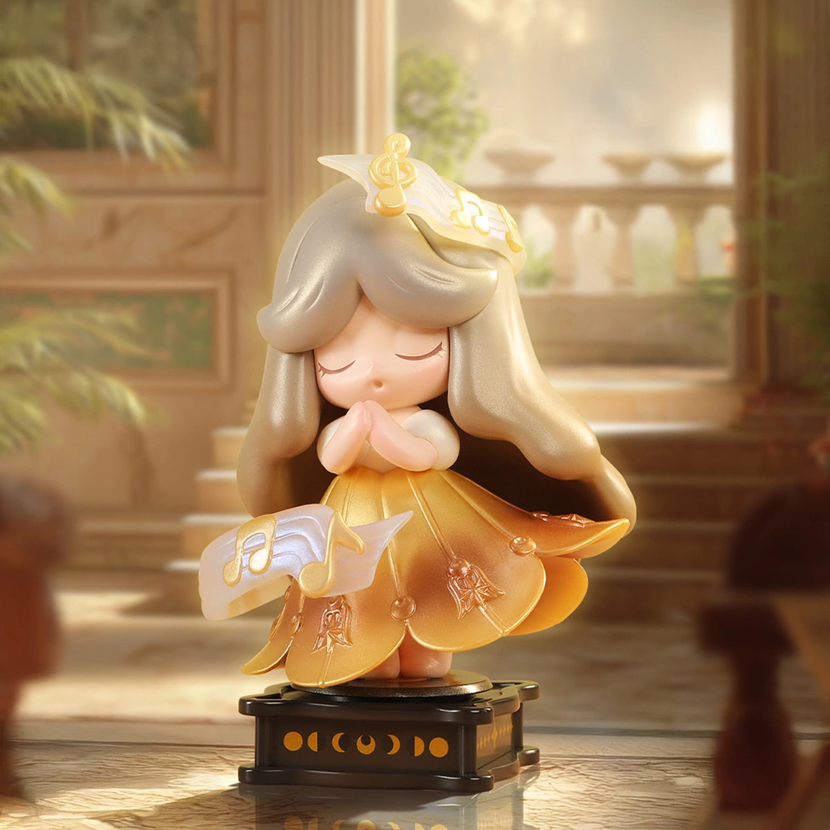 The Antique Phonograph secret Laplly praying in a golden phonograph-shaped gown, Laplly Vintage Memory