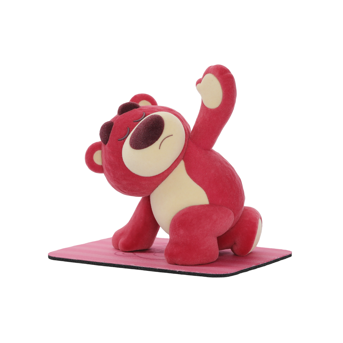 Lotso Fitness side-stretch figure on a pink mat