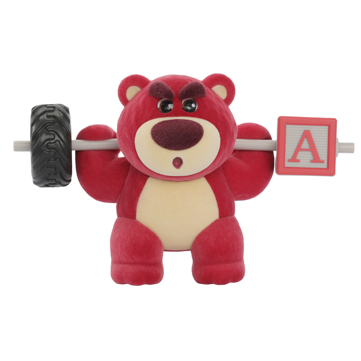Lotso Fitness barbell-lifting figure with tire and alphabet block weights