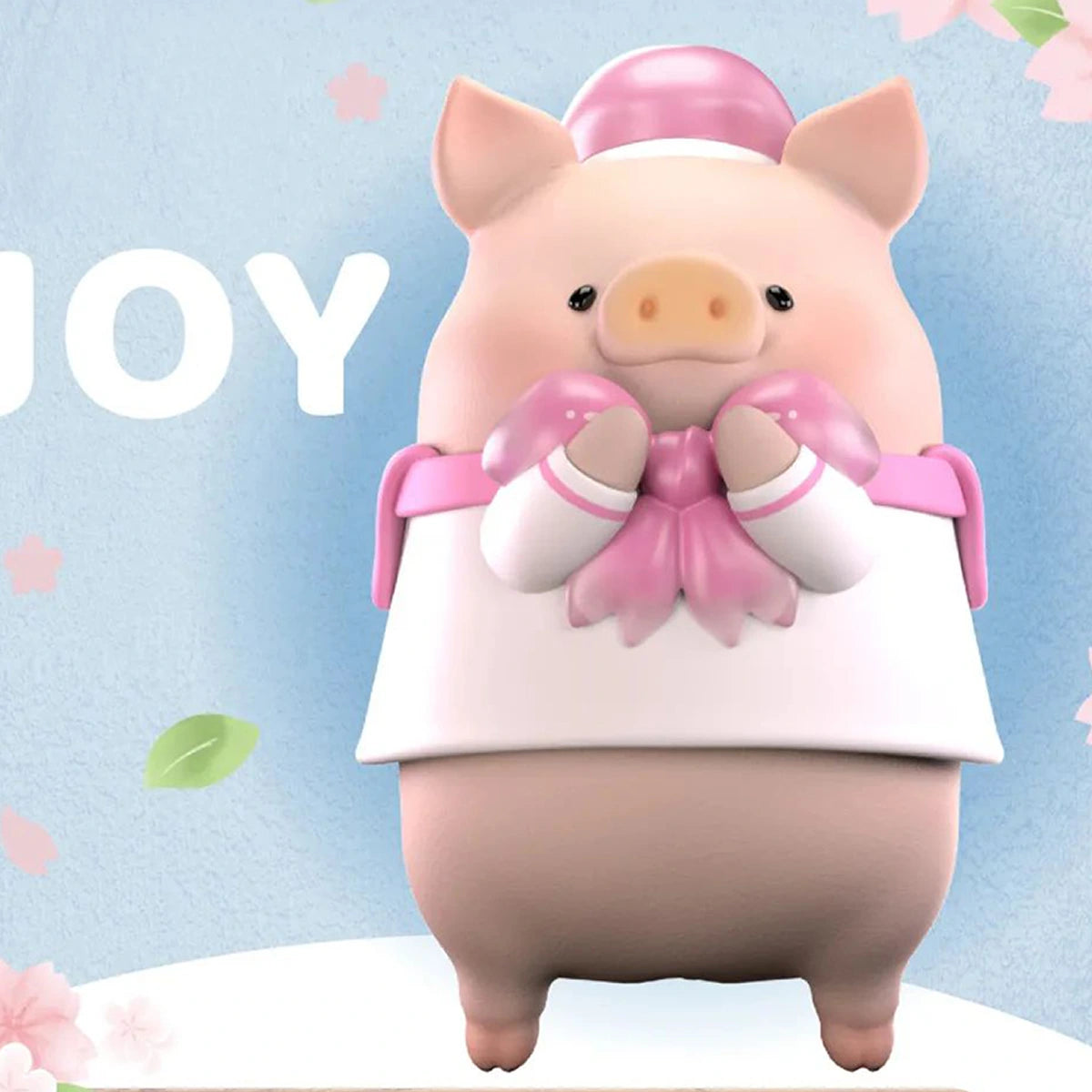 CHERRY piggy sitting in pink-trimmed white sailor uniform with a large pink bow, Lulu in Bloom Sakura 2