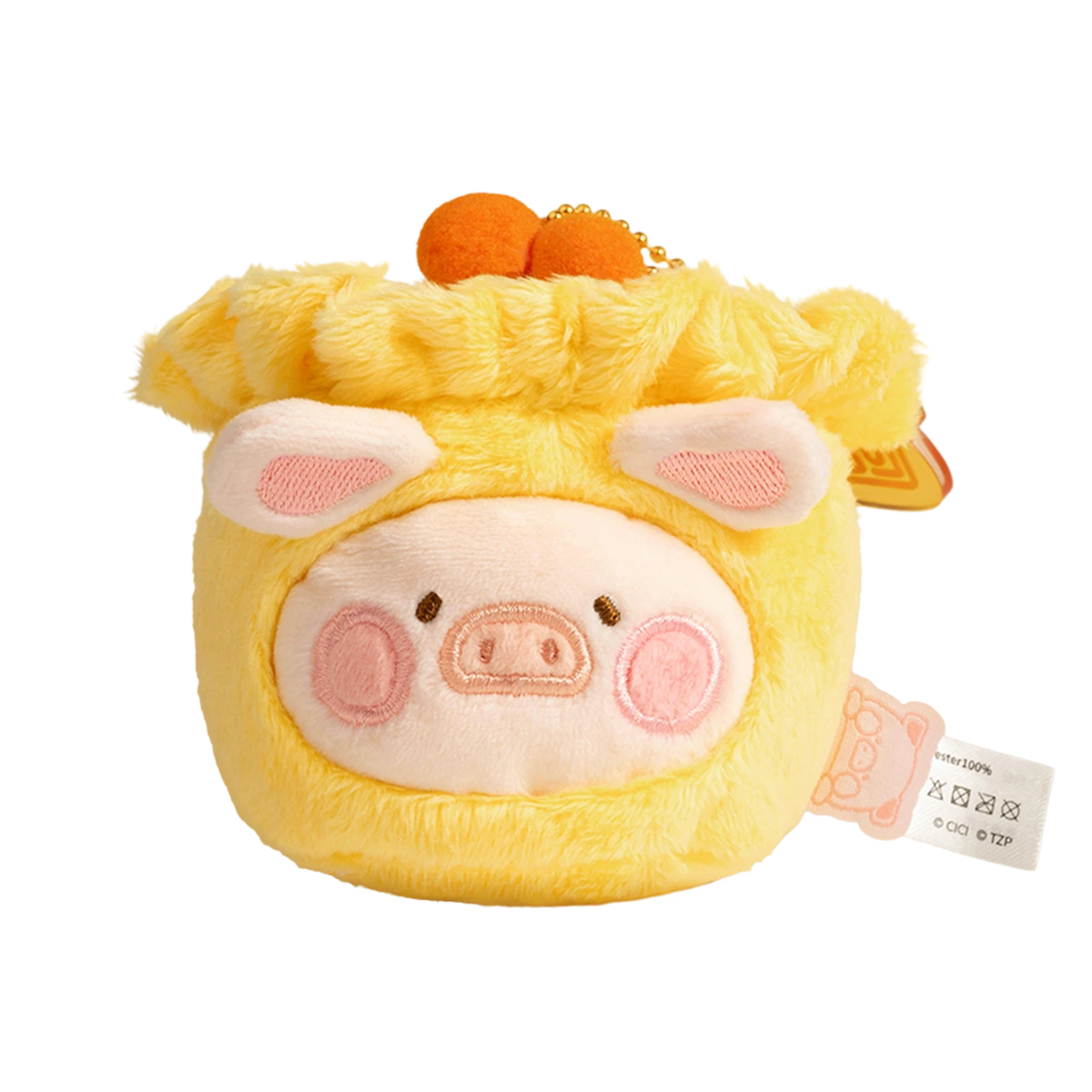 No.1 Shumai piggy peeking from a yellow dumpling topped with orange roe, Lulu The Piggy Food Hunter