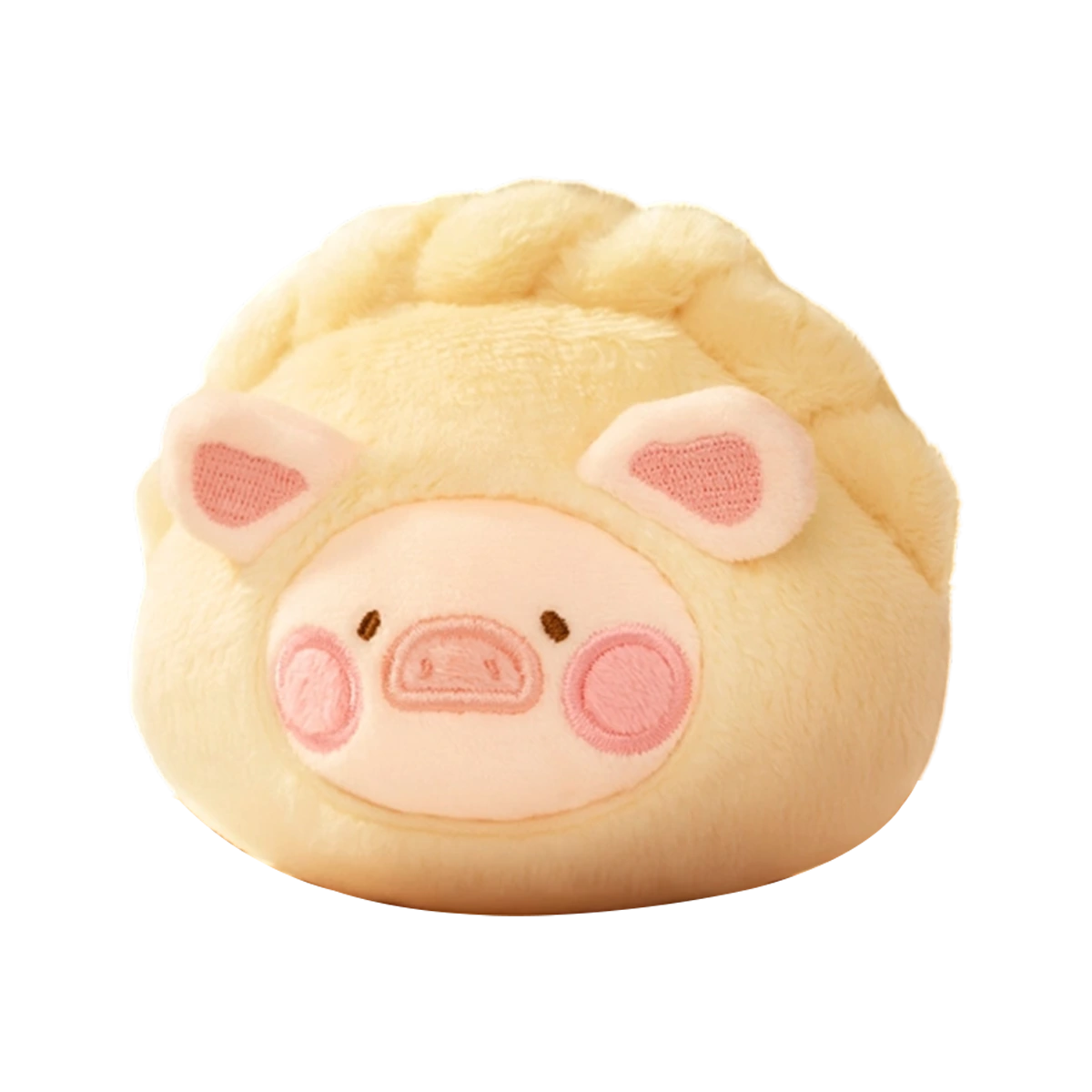 Stuffed Baozi piggy as a pale pleated steamed bun, Lulu The Piggy Food Hunter
