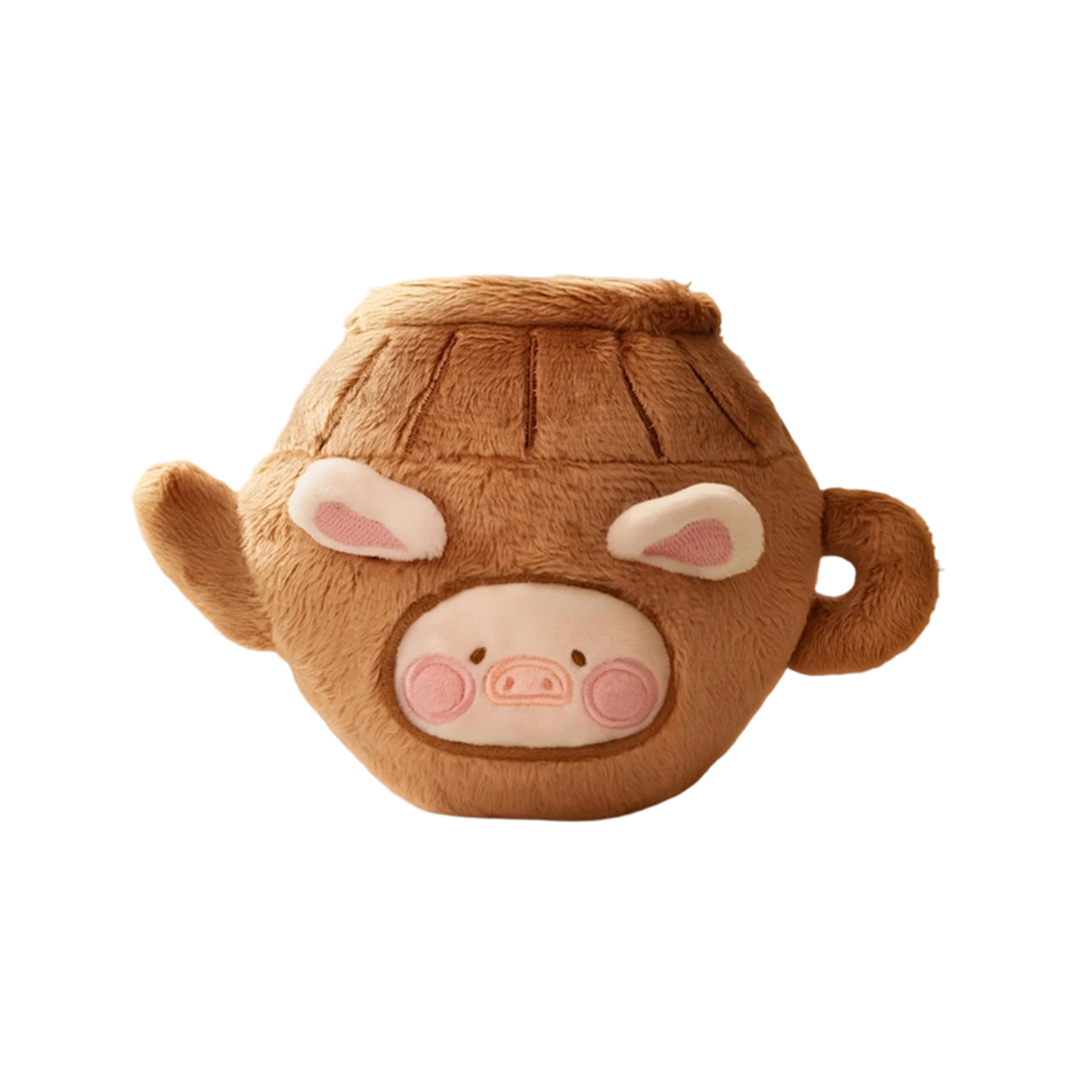 Enjoy Tea piggy as a brown ceramic teapot with curved spout and handle, Lulu The Piggy Food Hunter