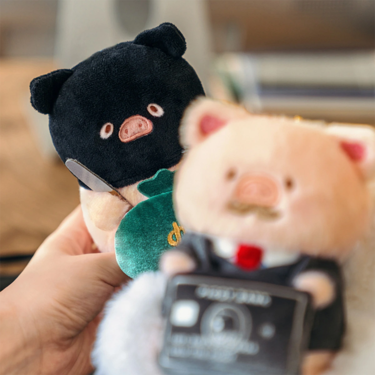 Salary Thief Lu ninja piggy and I Quit Lu suited piggy plush keychains, LuLu Piggy Office